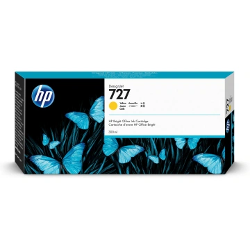 Inkoustová náplň HP 727, 300 ml (F9J78A) žlutá