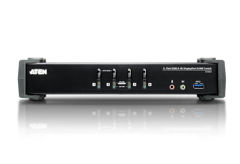 ATEN KVM switch CS-1924, 4-Port USB 3.0 4K DisplayPort (4K,USB 3.1 Gen 1)