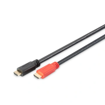 Digitus kabel HDMI - HDMI, M/M, pozlacené konektory, s aktivním zesílením, Ethernet, 10m, černá