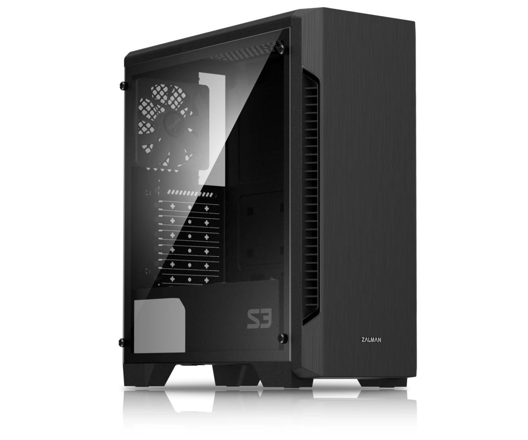 Zalman case miditower S3, ATX/mATX/Mini-ITX, bez zdroje, USB3.0, černá