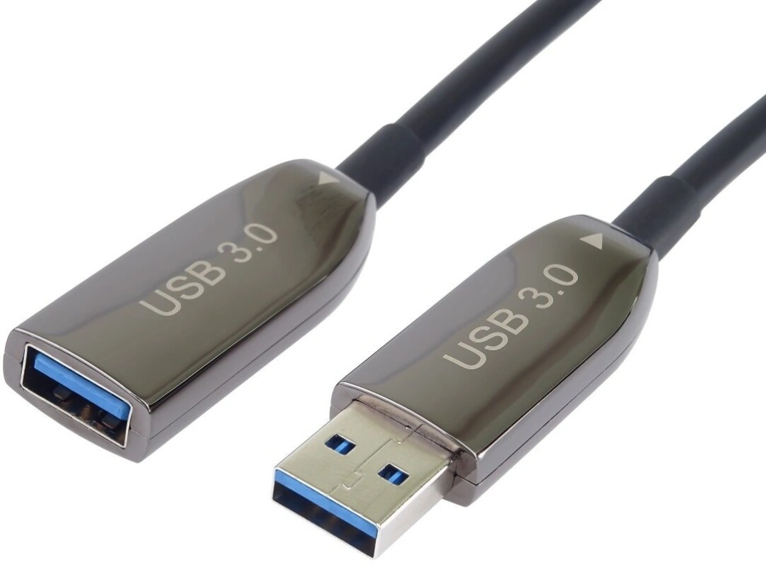 PremiumCord prodlužovací optický kabel USB-A 3.0, 30m, černá