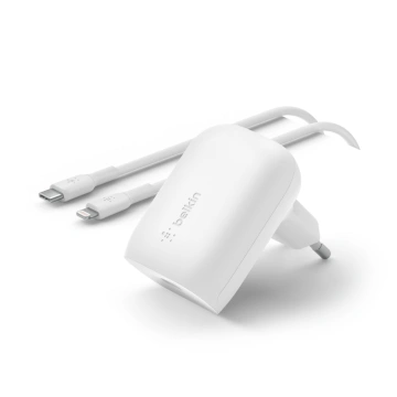 Belkin 30W USB-C Power Delivery PPS nástěnná nabíječka + 1m USB-C na lightning kabel, bílá, WCA005vf