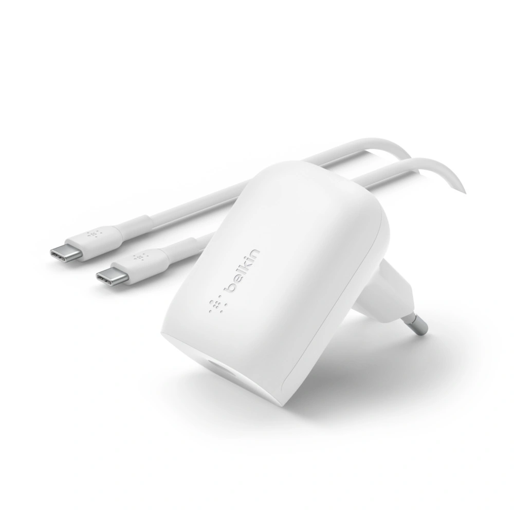 Belkin 30W USB-C Power Delivery PPS nástěnná nabíječka + 1m USB-C na USB-C kabel, bílá, WCA005vf1MWH