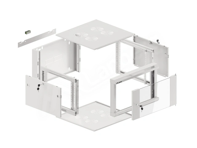 Lanberg WFFA-5606-10S, nástěnný rozvaděč, 6U/570x600, šedá