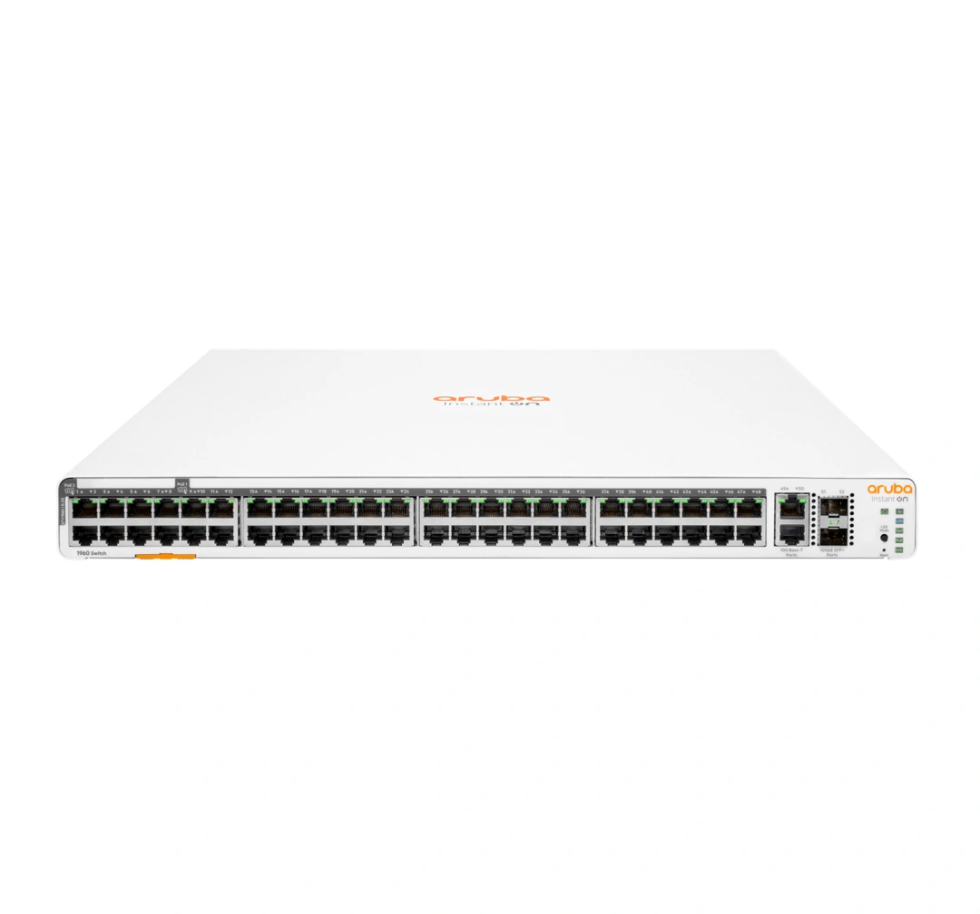 Aruba IOn 1960 - 48x100/1000 PoE + 2xSFP+, 2x10GbE, 1U, PoE (600W)