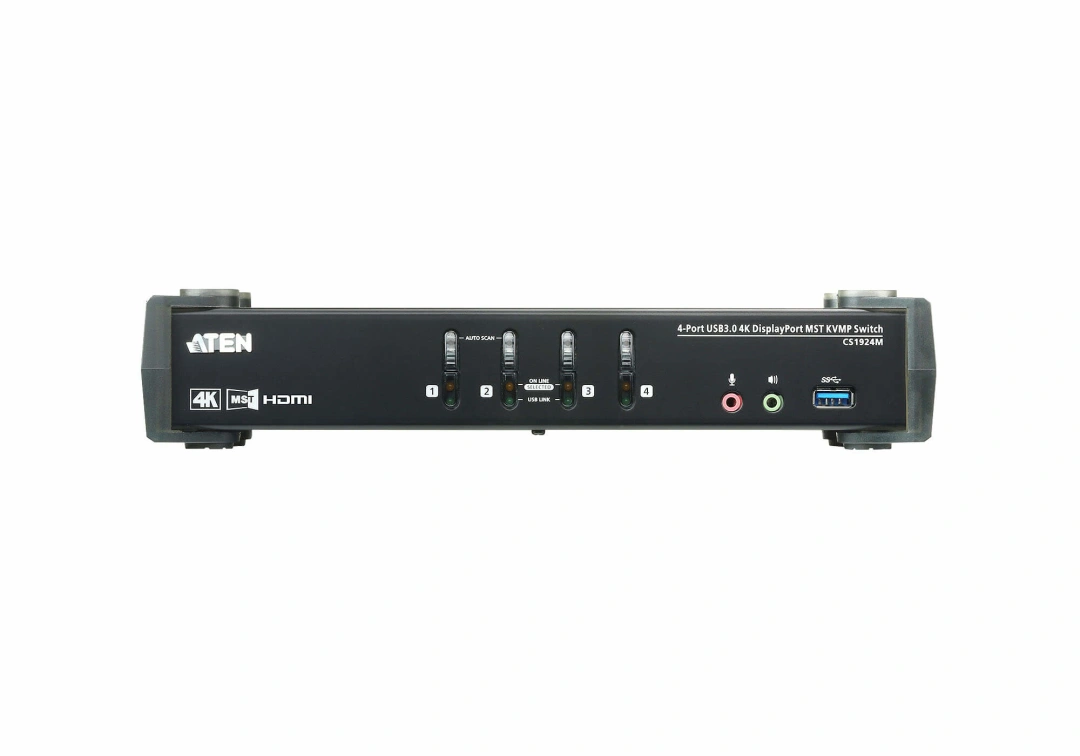 Aten 4-Port USB3.0 4K DisplayPort KVMP Switch with Built-in MST Hub