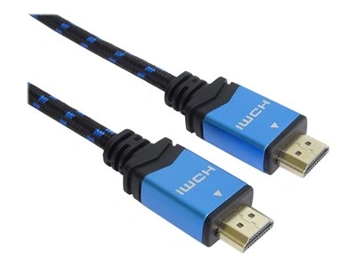 PremiumCord kabel HDMI 2.0b, M/M, 4K@60Hz, opletený, zlacené konektory, 2m, černá