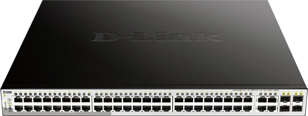 D-LINK DGS-1210-52MP 52-PORT GIGABIT SMART+ POE SWITCH, 48X GBE POE+, 4X RJ45/SFP, POE 370W