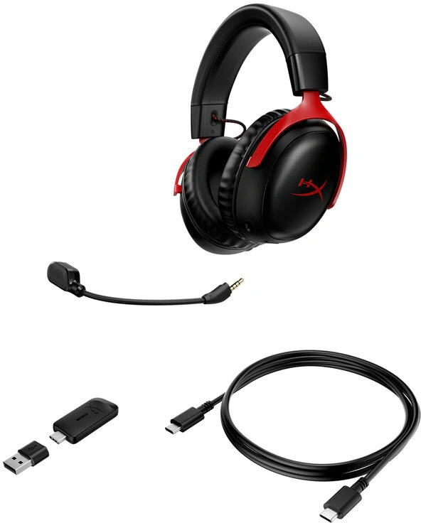 HyperX Cloud III Wireless, černá/červená