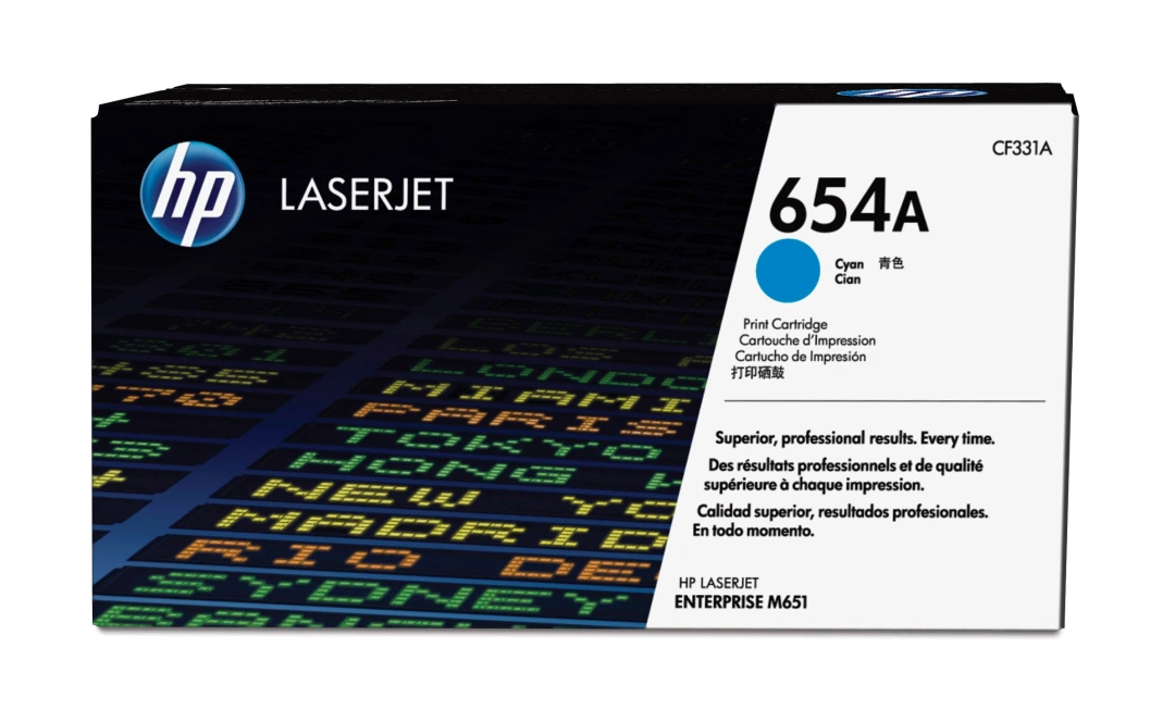 HP 654A Azurová originální tonerová kazeta LaserJet