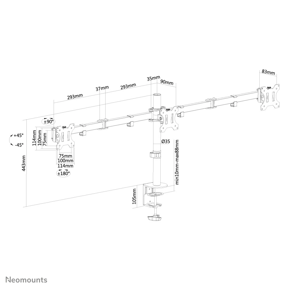 Neomounts FPMA-D550D3BLACK (10-27")