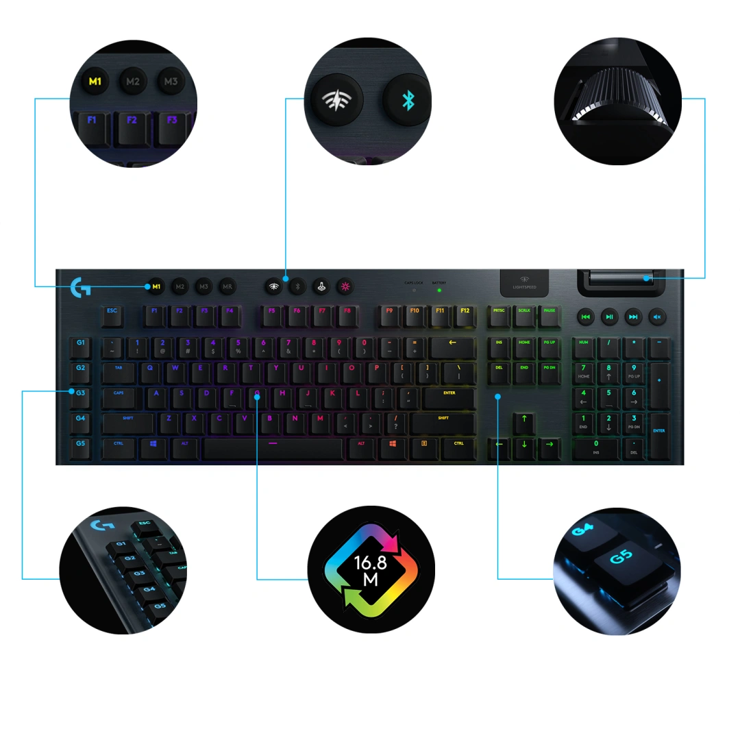 Logitech G915 Lightspeed, GL Linear, US