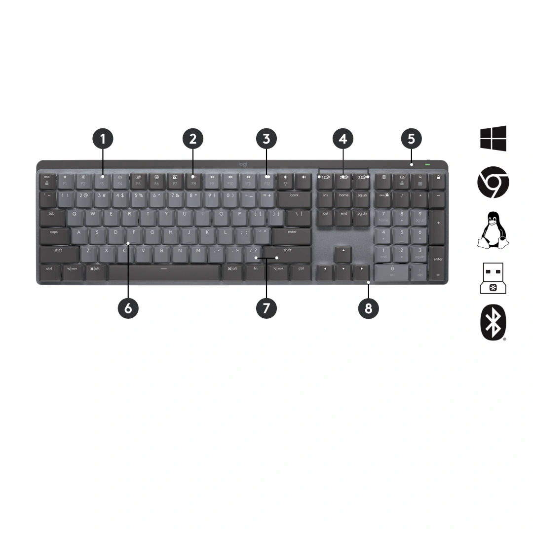 Logitech MX Mechanical Wireless Illuminated Performance Keyboard - GRAPHITE - US INT