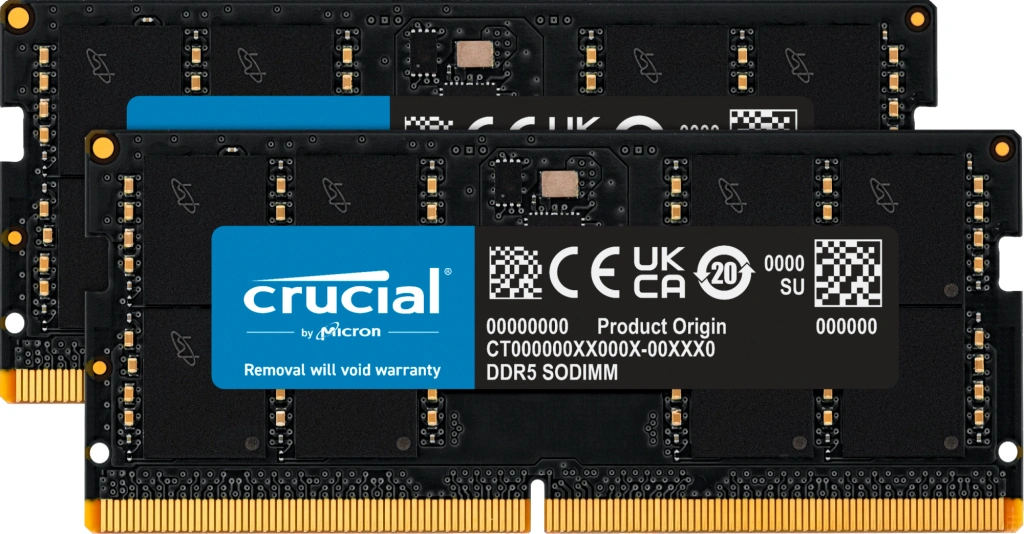 Crucial 64GB (2x32GB) DDR5 4800 CL40 SO-DIMM